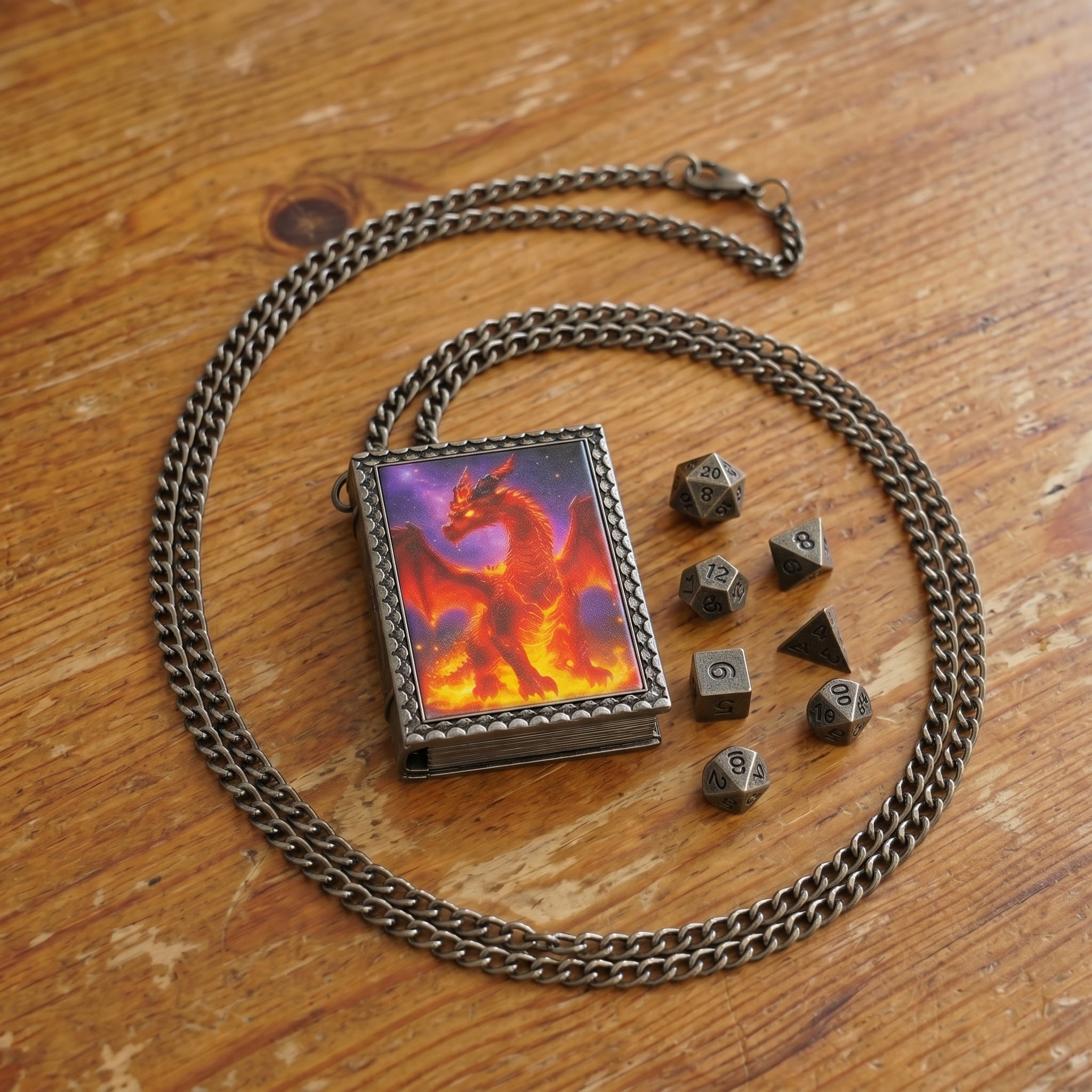 Red Dragon Dice Necklace