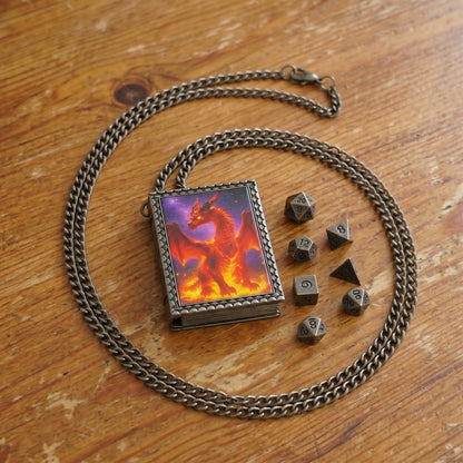 Red Dragon Dice Necklace