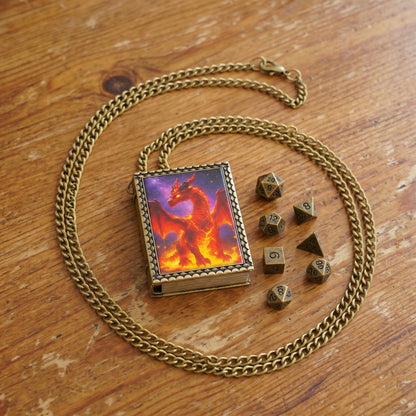 Red Dragon Dice Necklace