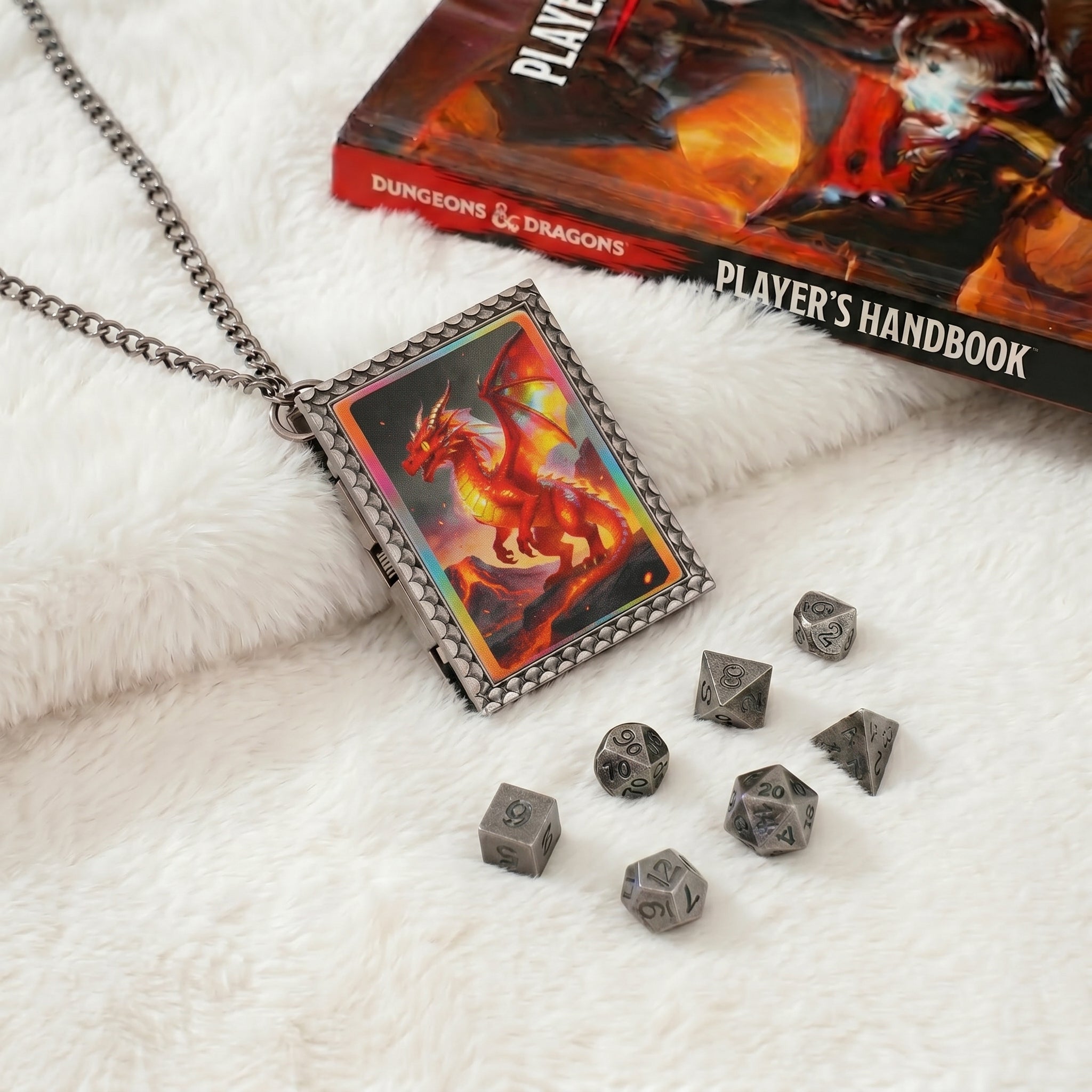 Fire Dragon Dice Necklace