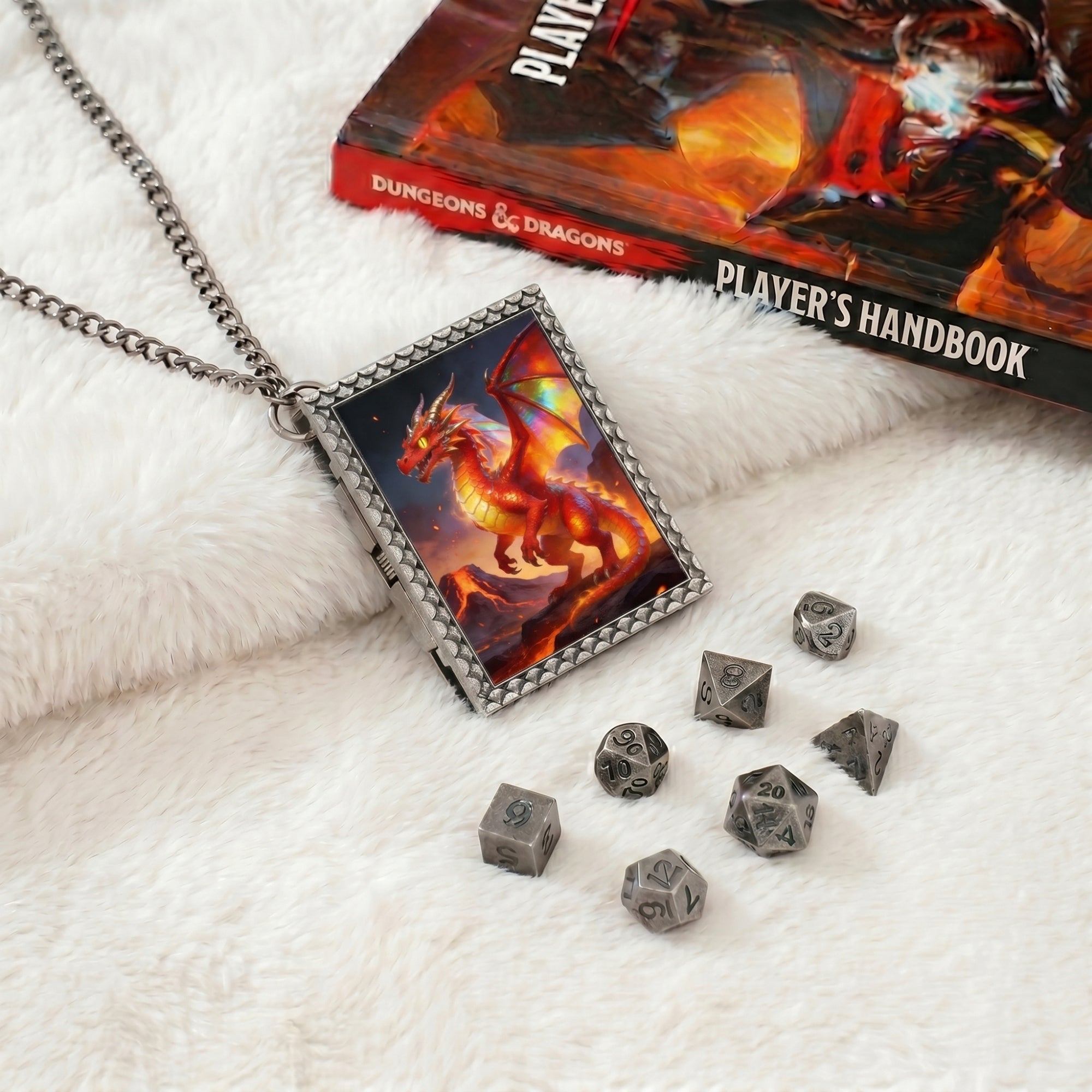 Red Dragon Dice Necklace