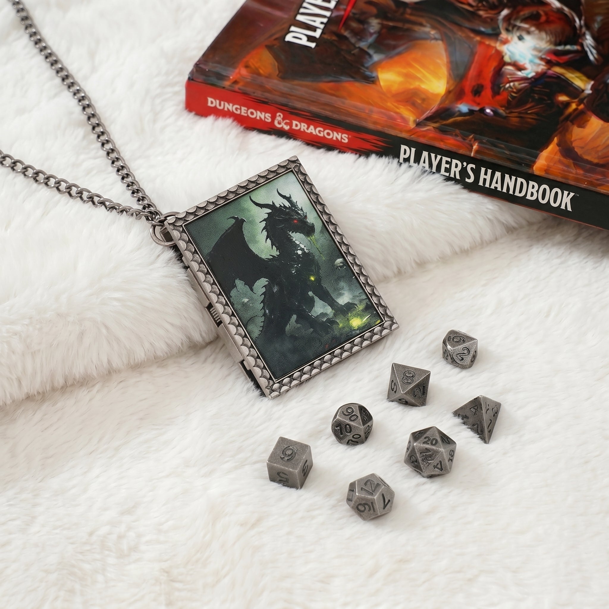 Black Dragon Dice Necklace