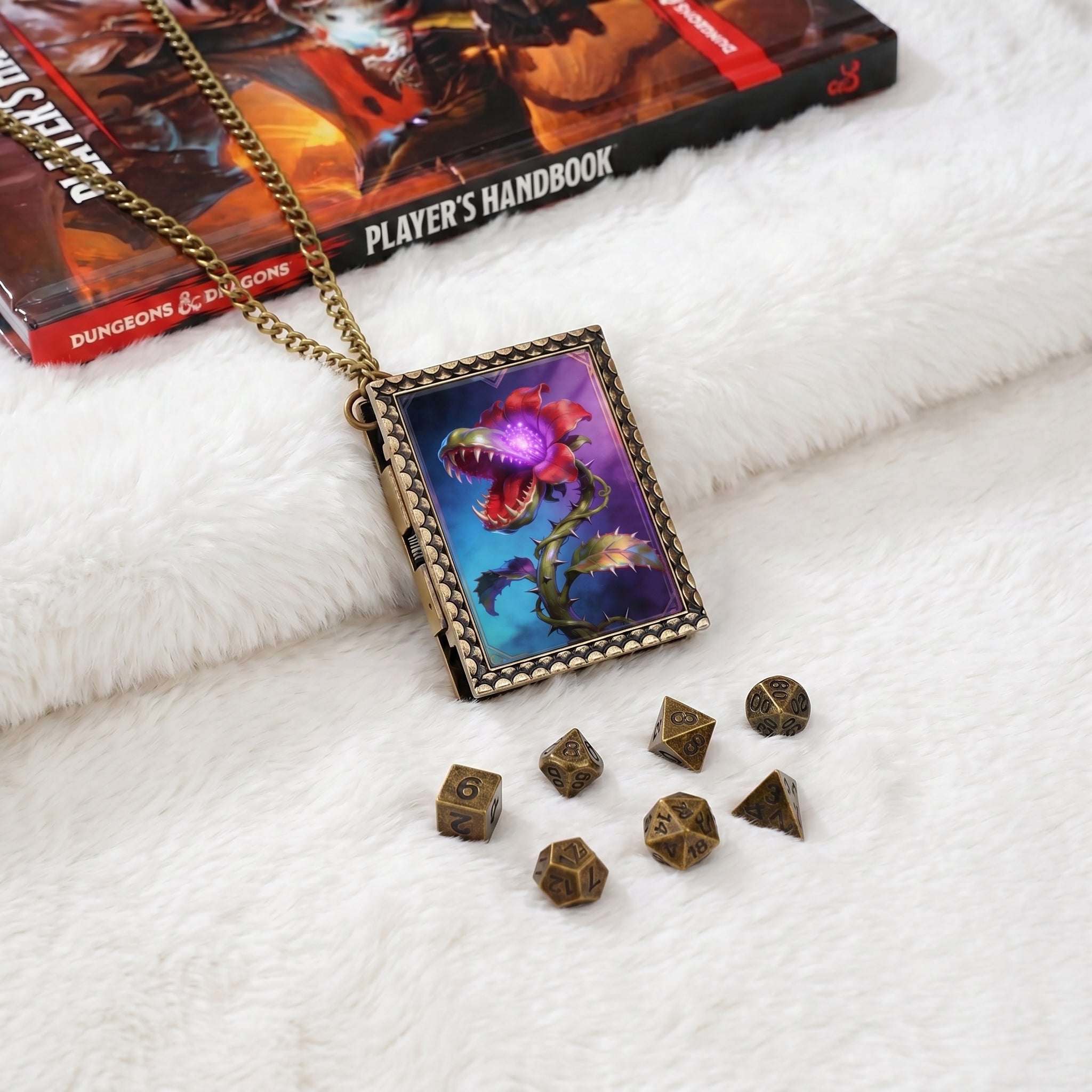 Carnivorous Plant Dice Necklace